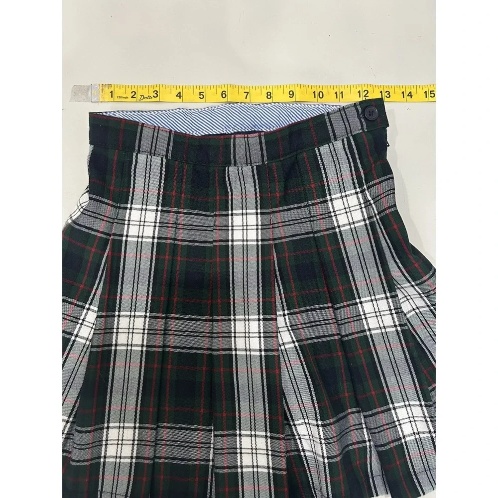 Tommy Hilfiger Girls Micro Mini Skirt /Skort Tartan Plaid Pleats Academia Preppy